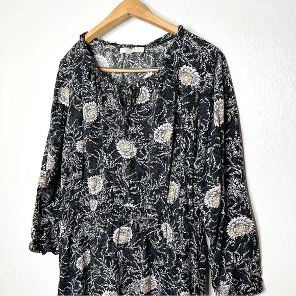 Ann Taylor LOFT Floral Print Long Sleeve Mini Dress Plus Size 18 - Picture 3 of 7